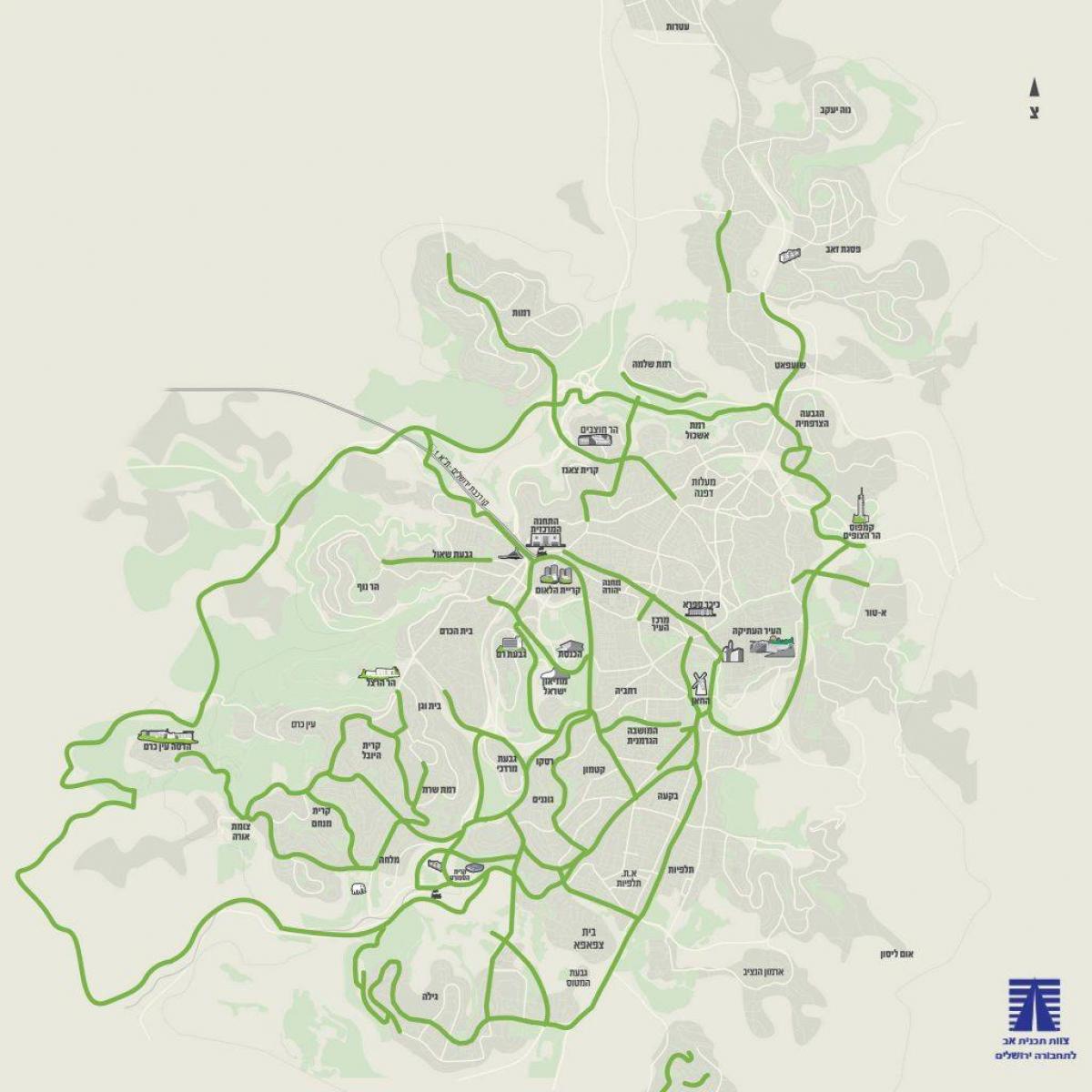 耶路撒冷自行车道地图