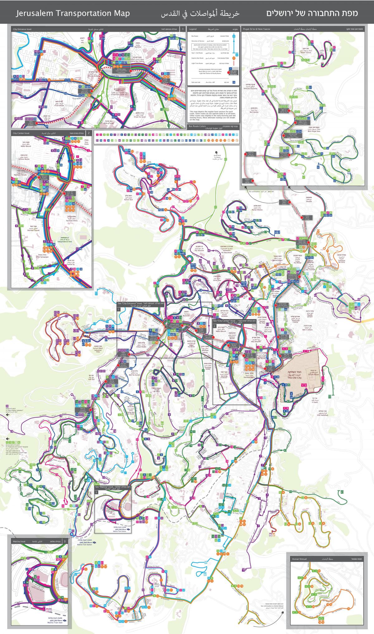 耶路撒冷交通地图