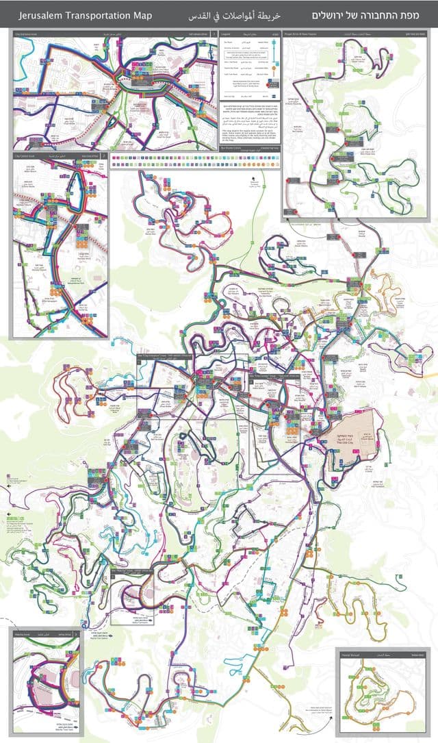 耶路撒冷交通地图